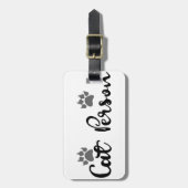 Cat Person Typografie Art Bagagelabel (Voorkant verticaal)