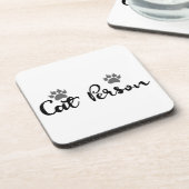 Cat Person Typografie Art Bier Onderzetter (Linkerzijde)