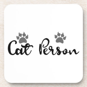 Cat Person Typografie Art Bier Onderzetter
