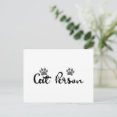 Cat Person Typografie Art Briefkaart (Staand voorkant)