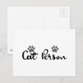 Cat Person Typografie Art Briefkaart (Voorkant / Achterkant)
