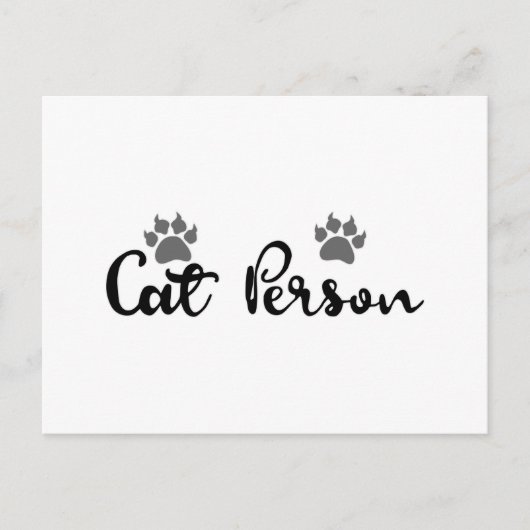 Cat Person Typografie Art Briefkaart (Voorkant)