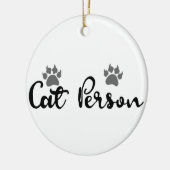 Cat Person Typografie Art Keramisch Ornament (Links)