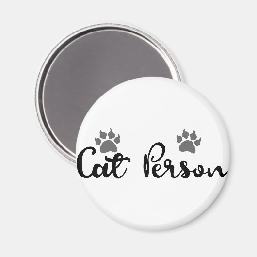 Cat Person Typografie Art Magneet (Voorkant / Achterkant)