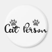 Cat Person Typografie Art Magneet (Voorkant)