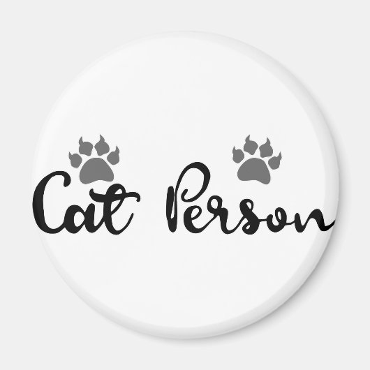 Cat Person Typografie Art Magneet (Voorkant)