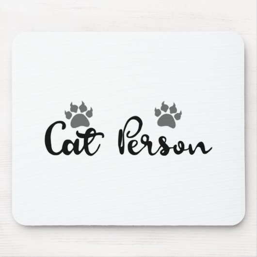 Cat Person Typografie Art Muismat (Voorkant)