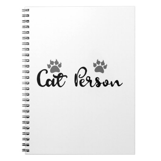 Cat Person Typografie Art Notitieboek (Voorkant)