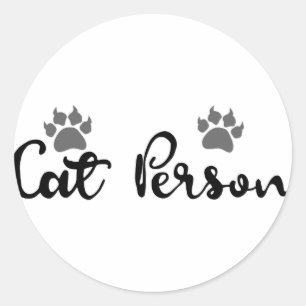 Cat Person Typografie Art Ronde Sticker