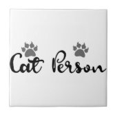 Cat Person Typografie Art Tegeltje (Voorkant)
