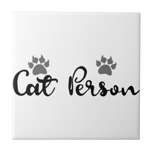 Cat Person Typografie Art Tegeltje (Voorkant)