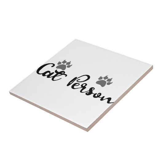 Cat Person Typografie Art Tegeltje (Zijkant)