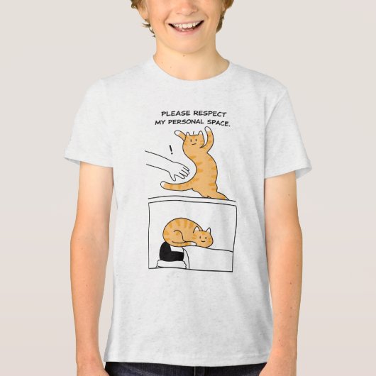 Cat Personal Space Please Respect Me Introvert Com Tri-Blend Shirt (Voorkant)