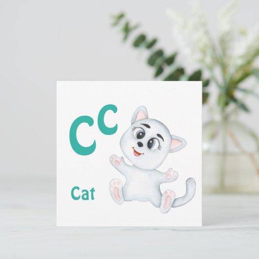 Cat personaliseer ABC: Letter C - Jouw namen toevo (Staand voorkant)