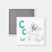 Cat personaliseer ABC: Letter C - Jouw namen toevo Magneet (Voorkant / Achterkant)