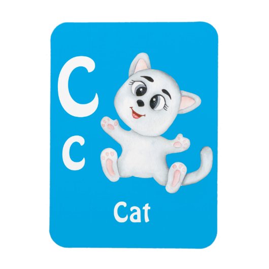 Cat personaliseer ABC: Letter C - Jouw namen toevo Magneet (Verticaal)