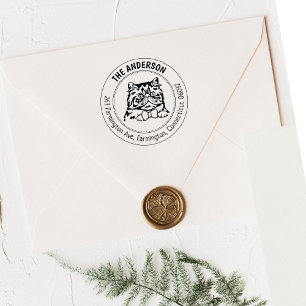 Cat Perzische familie retouradres Rubberstempel