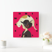 CAT-PET - Anime-kind met kat Vierkante Klok (Huis)