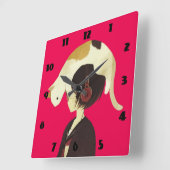 CAT-PET - Anime-kind met kat Vierkante Klok (Hoek)