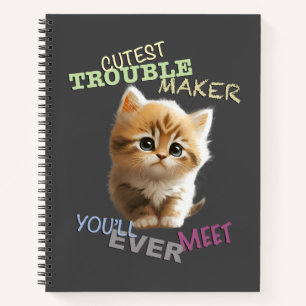 Cat Pet Cuttest Trouble Maker Leuk Schattig Grappi Notitieboek