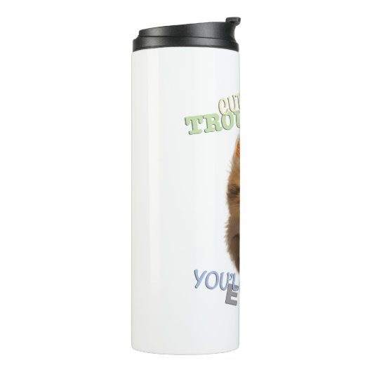 Cat Pet Cuttest Trouble Maker Leuk Schattig Grappi Thermosbeker (Gedraaid links)