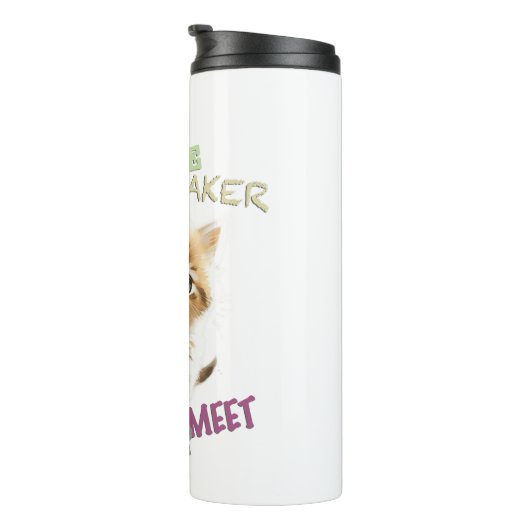 Cat Pet Cuttest Trouble Maker Leuk Schattig Grappi Thermosbeker (Geroteerd rechts)