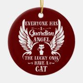 Cat pet guardian angel keramisch ornament (Voorkant)