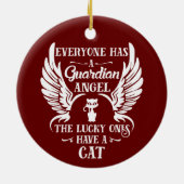 Cat pet guardian angel keramisch ornament (Achterkant)