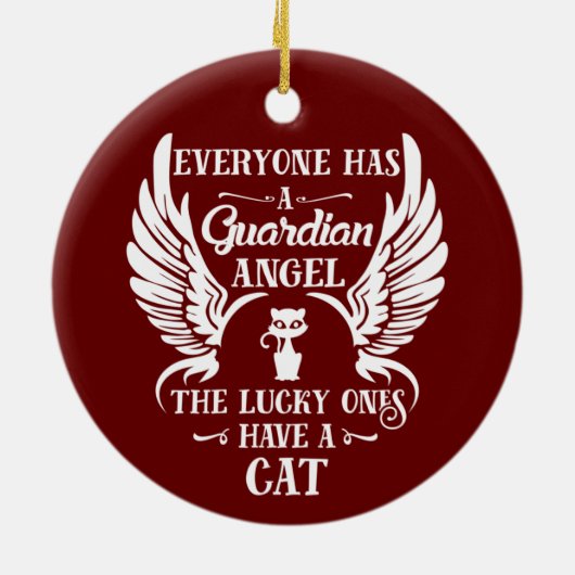 Cat pet guardian angel keramisch ornament (Achterkant)