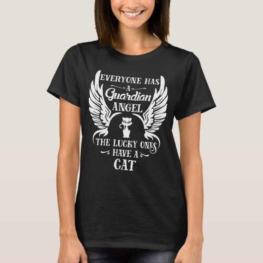Cat pet guardian angel t-shirt (Voorkant)