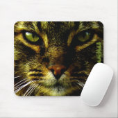 Cat Pet Hypnotiting Eyes Foto Aangepaste tekst Muismat (Met muis)