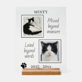 Cat Pet Memorial foto's en citaat Acryl Bord (Voorkant)