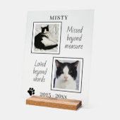 Cat Pet Memorial foto's en citaat Acryl Bord (Hoek)