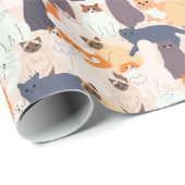 Cat Pet Pattern-cadeau voor cartoon Cadeaupapier (Rol Hoek)