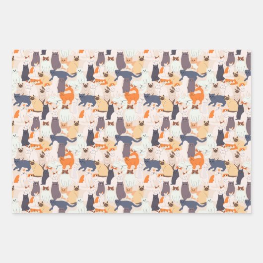Cat Pet Pattern-cadeau voor cartoon Inpakpapier Vel (Voorkant)