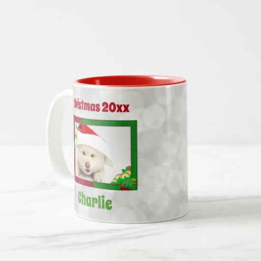 Cat Pet Photo Keepomwille Cute Kerstmis Tweekleurige Koffiemok (Voorkant links)