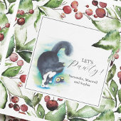 Cat Pet Portrait Christmas Cocktail Napkins Servet