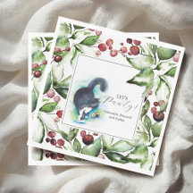 Cat Pet Portrait Christmas Cocktail Napkins
