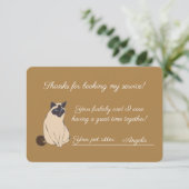 Cat/Pet Sitter Bedankkaart (Staand voorkant)