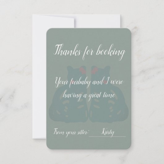Cat/Pet Sitter's Thank You Card Bedankkaart (Voorkant)