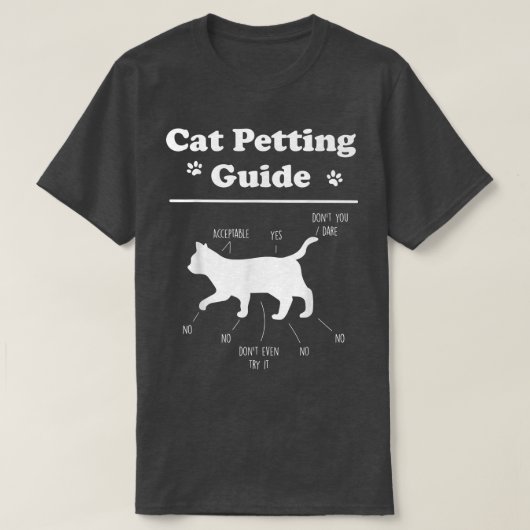 Cat Petting Guide Funny Cat Owner Pet Kitten Petti T-shirt (Design voorkant)