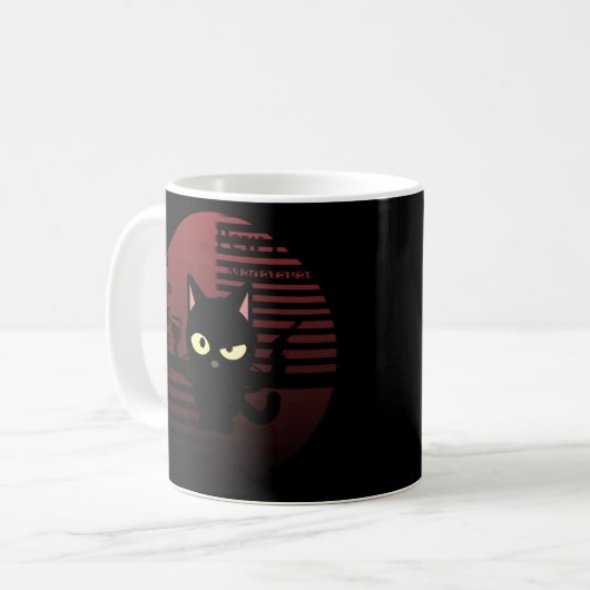 Cat Pew Pew Madafaca Crazy Cat Funny Graph Koffiemok (Voorkant links)