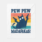 Cat Pew Pew Madafakas Crazy Cat Pistool Fleece Deken (Voorkant)