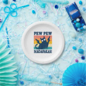 Cat Pew Pew Madafakas Crazy Cat Pistool Papieren Bordje (Feest)