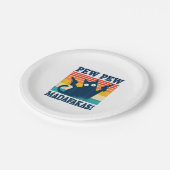 Cat Pew Pew Madafakas Crazy Cat Pistool Papieren Bordje (Gekanteld)