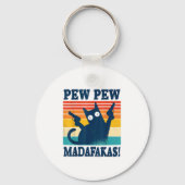 Cat Pew Pew Madafakas Crazy Cat Pistool Sleutelhanger (Voorkant)