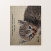 Cat Photo Afbeelding Gepersonaliseerde Sjabloon Legpuzzel (Verticaal)