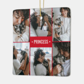 Cat Photo Collage Monogrammed Keramisch Ornament (Links)