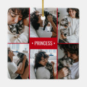 Cat Photo Collage Monogrammed Keramisch Ornament (Achterkant)