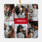 Cat Photo Collage Monogrammed Keramisch Ornament (Voorkant)